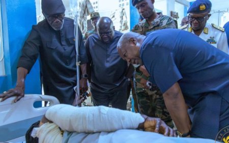 President John Mahama Visits Burkina Faso Attack Survivors at 37 Military Hospital