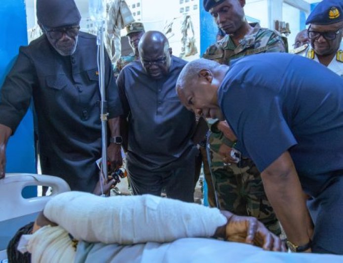President John Mahama Visits Burkina Faso Attack Survivors at 37 Military Hospital