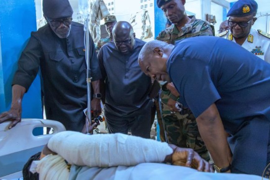 President John Mahama Visits Burkina Faso Attack Survivors at 37 Military Hospital