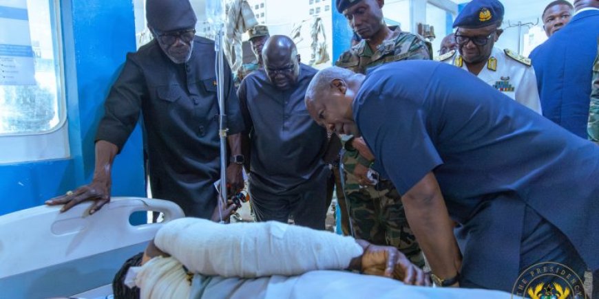 President John Mahama Visits Burkina Faso Attack Survivors at 37 Military Hospital