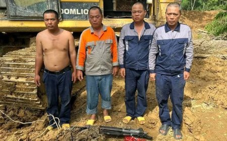 NAIMOS Arrests 7 for Illegal Mining Along Boin River, Seizes Pump-Action Guns