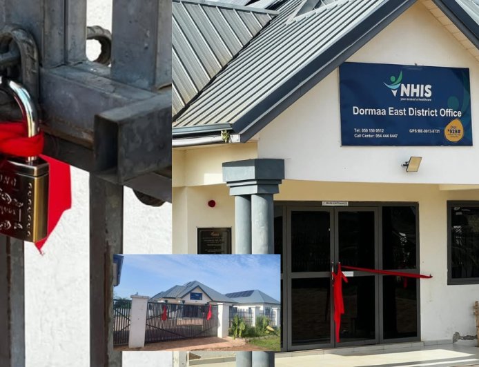 Aggrieved Youth in Wamfie Lock Up Dormaa East NHIS Office in Protest Over Unresolved Concerns