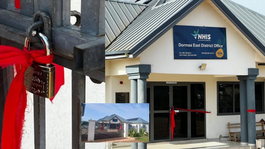 Aggrieved Youth in Wamfie Lock Up Dormaa East NHIS Office in Protest Over Unresolved Concerns